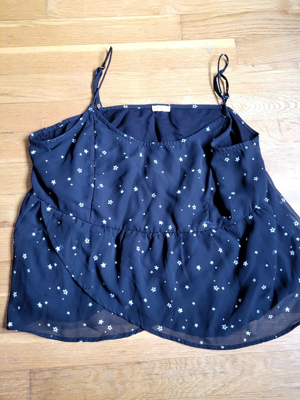 Hollister Black Star-Print Spaghetti Strap Tank